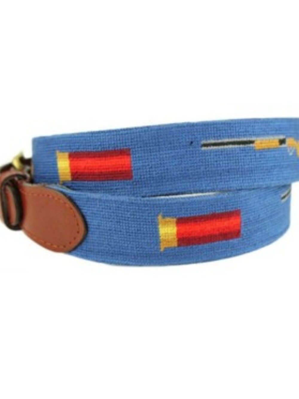 Smathers & Branson Shotgun and Shell Needlepoint Belt Men’s Sz. 38